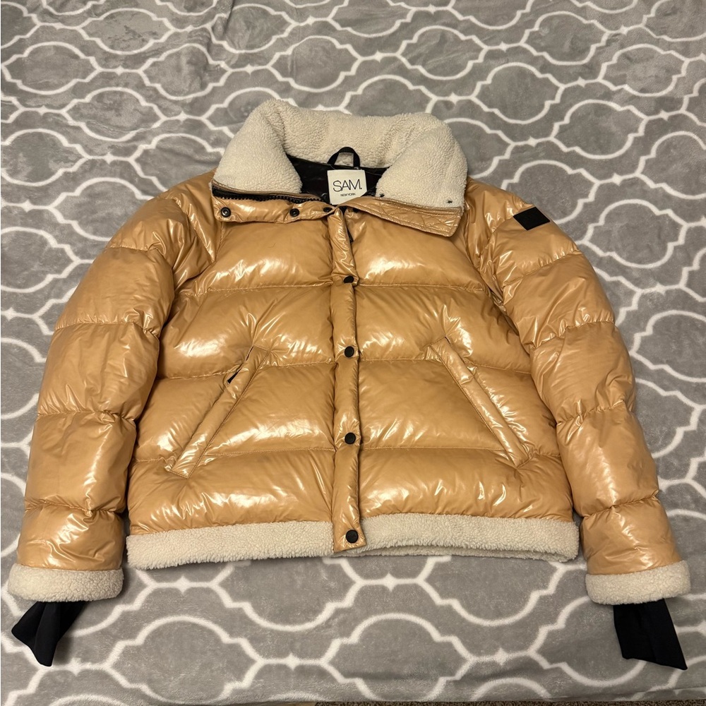 SAM. Gigi Women's Shiny Tan Puffer Coat